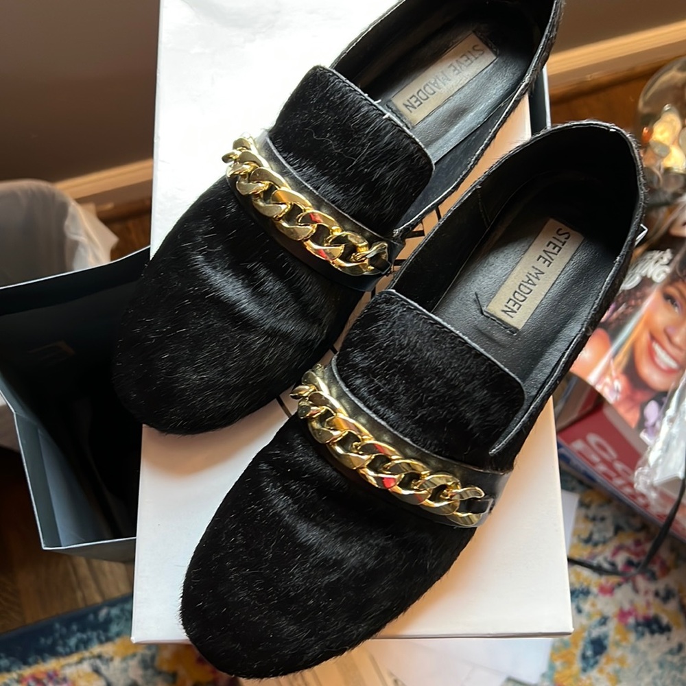 Ladies Pony Hair Loafers, Sz. 8